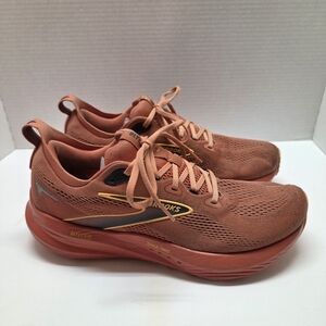 Brooks Men’s Athletic Shoes in Rust with Yellow Accents
